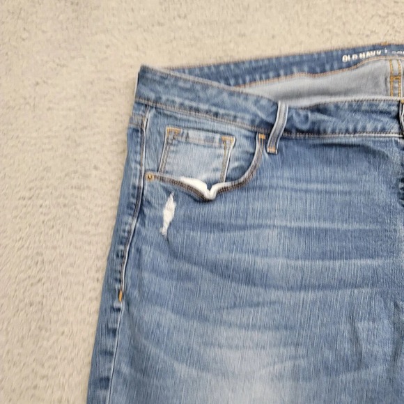 Old Navy Jeans Womens 20 Regular Blue Denim Distressed Rockstar‎ Super Skinny - Picture 4 of 13